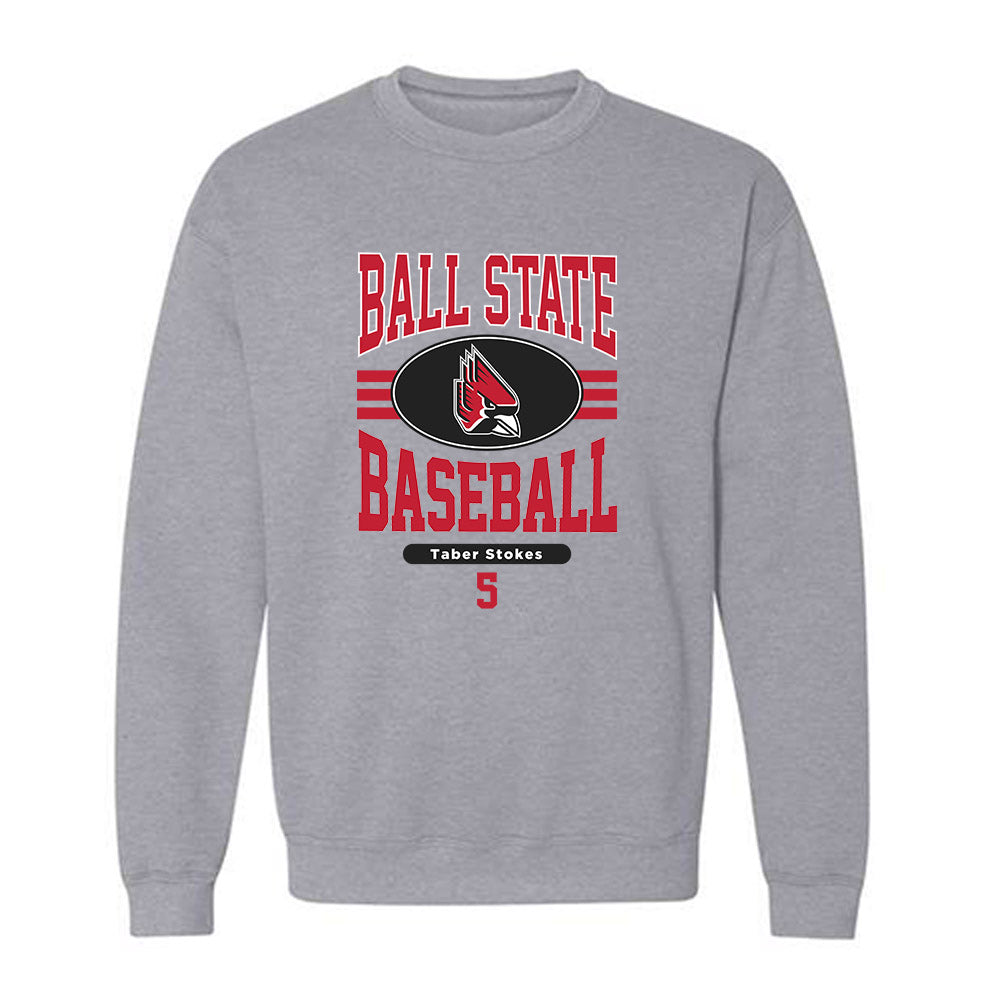Ball State - NCAA Baseball : Taber Stokes - Classic Fashion Shersey Crewneck Sweatshirt-0