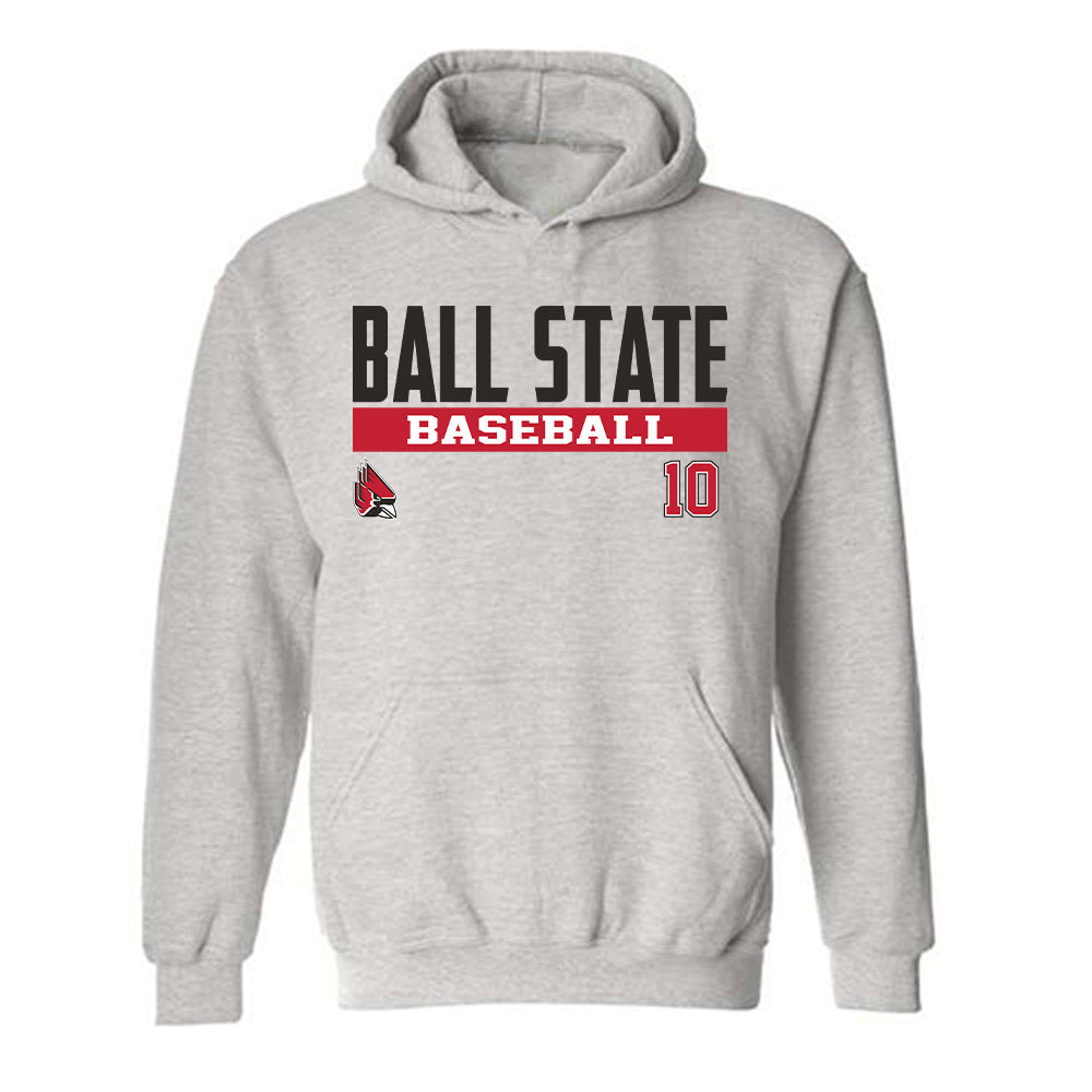 Ball State - NCAA Baseball : Zach Kwasny - Classic Fashion Shersey Hooded Sweatshirt-0
