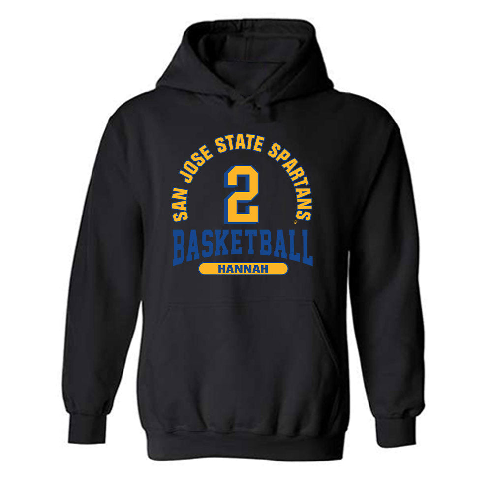 SJSU - NCAA Men's Basketball : Javaughn Hannah - Classic Fashion Shersey Hooded Sweatshirt-0