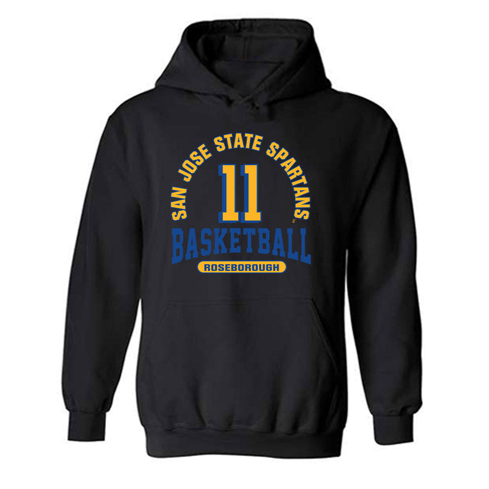 SJSU - NCAA Men's Basketball : Ben Roseborough - Classic Fashion Shersey Hooded Sweatshirt-0