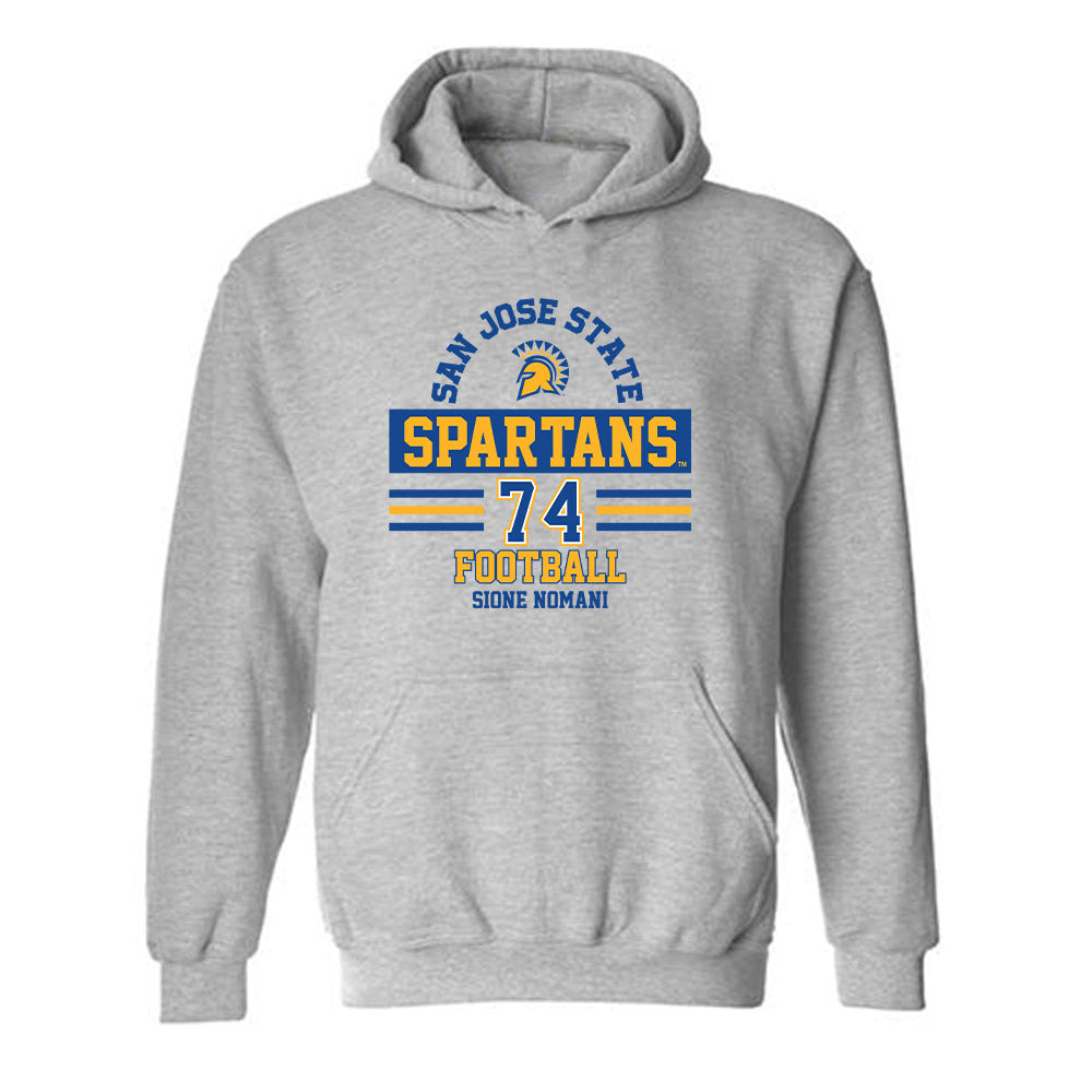 SJSU - NCAA Football : Sione Nomani - Classic Fashion Shersey Hooded Sweatshirt-0
