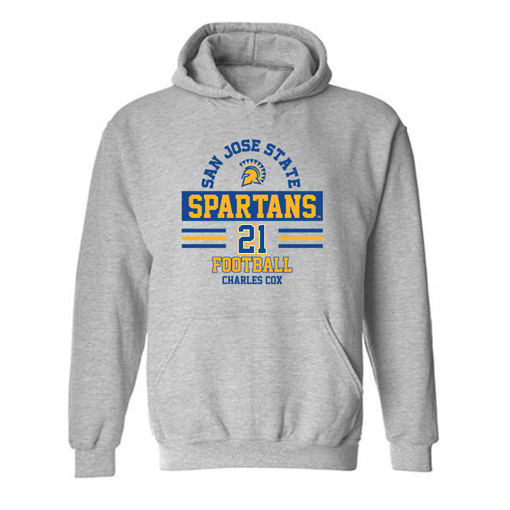 SJSU - NCAA Football : Charles Cox - Classic Fashion Shersey Hooded Sweatshirt-0