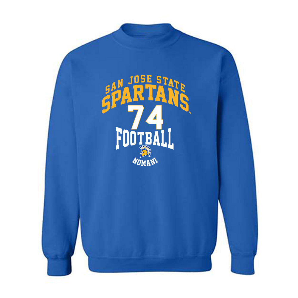 SJSU - NCAA Football : Sione Nomani - Classic Fashion Shersey Crewneck Sweatshirt-0