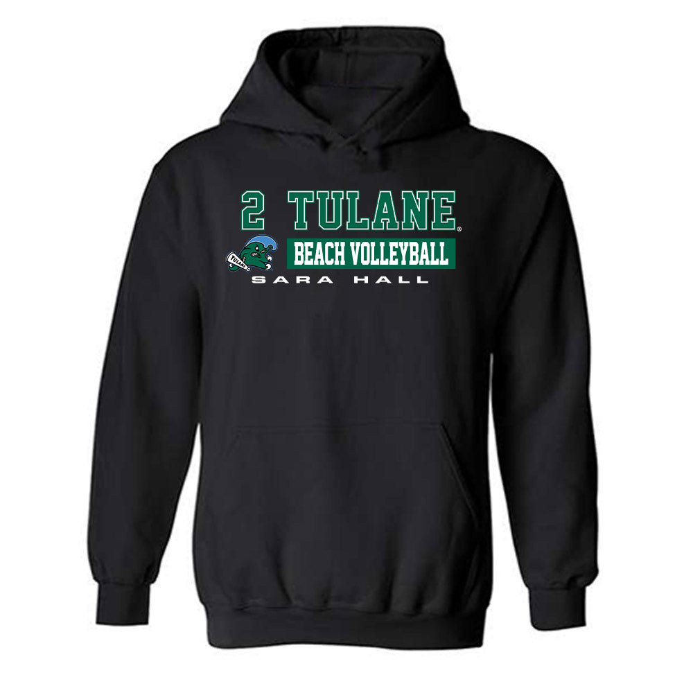 Tulane - NCAA Beach Volleyball : Sara Hall - Classic Fashion Shersey Hooded Sweatshirt-0