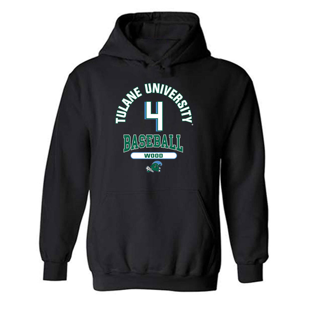Tulane - NCAA Baseball : Tye Wood - Classic Fashion Shersey Hooded Sweatshirt-0