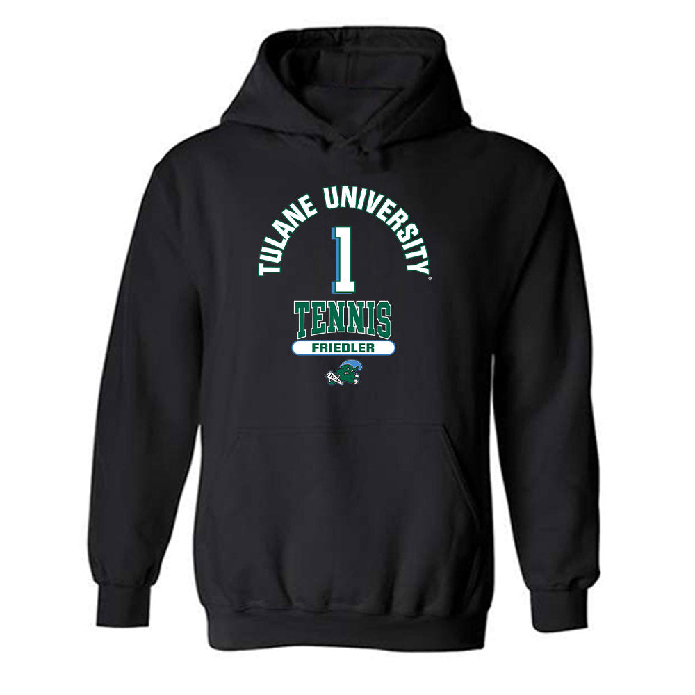 Tulane - NCAA Men's Tennis : Asaf Friedler - Classic Fashion Shersey Hooded Sweatshirt-0