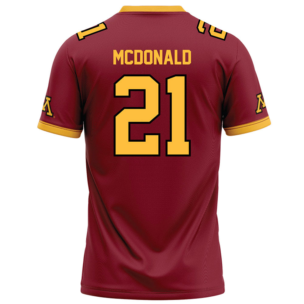Minnesota - NCAA Football : Craig McDonald - Maroon Football Jersey