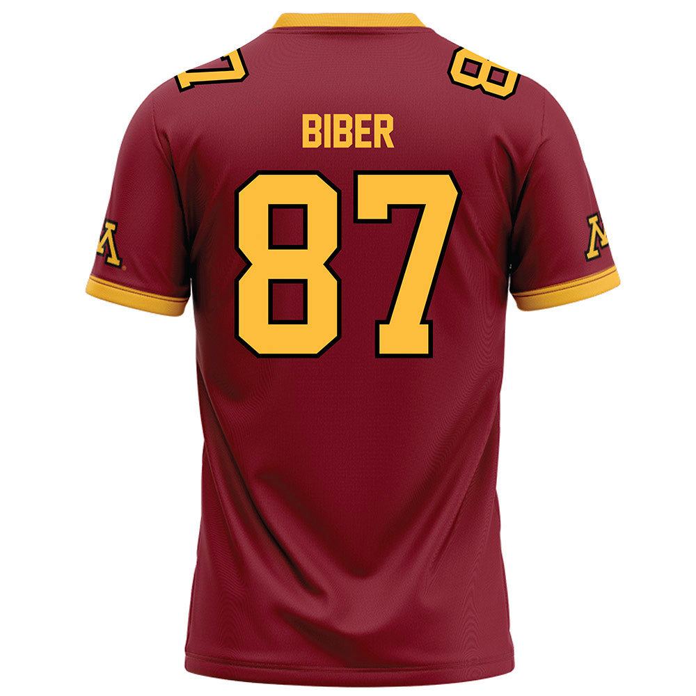 Minnesota - NCAA Football : Drew Biber - Maroon Football Jersey-1