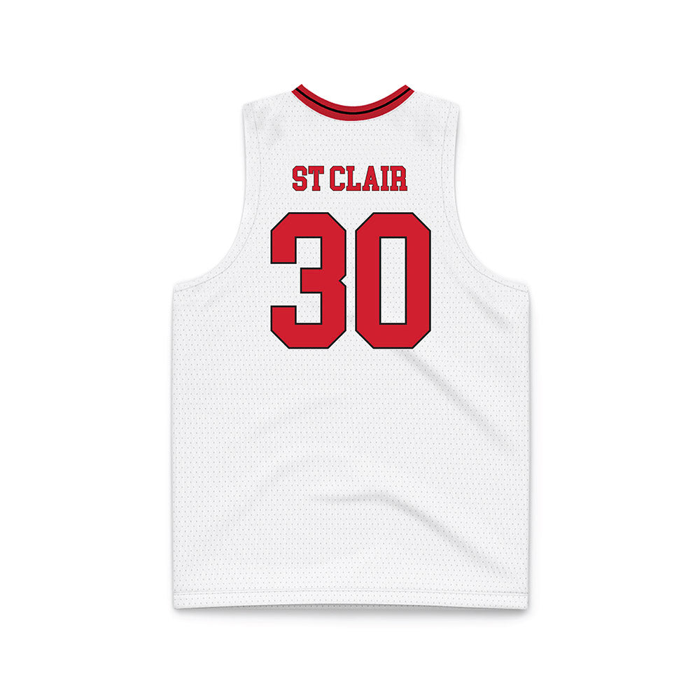 Arkansas State - NCAA Men's Basketball : Jacob St Clair - White Basketball Jersey
