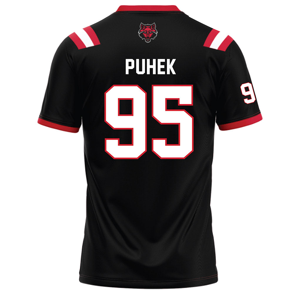 Arkansas State - NCAA Football : Thomas Puhek - Black Football Jersey