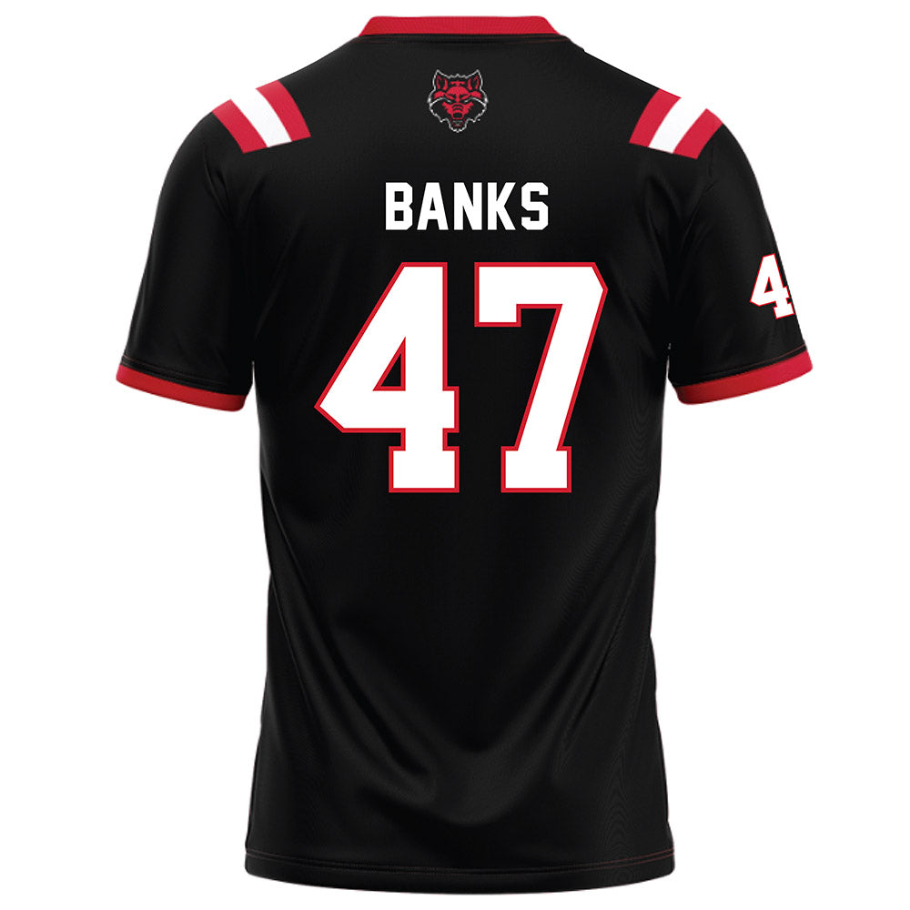 Arkansas State - NCAA Football : Lucas Banks - Black Football Jersey