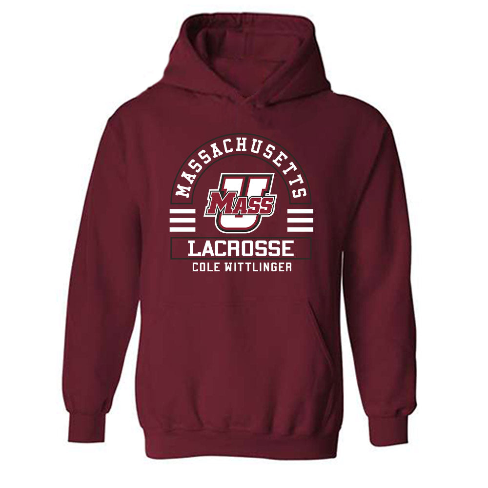UMass - NCAA Men's Lacrosse : Cole Wittlinger - Classic Fashion Shersey Hooded Sweatshirt-0