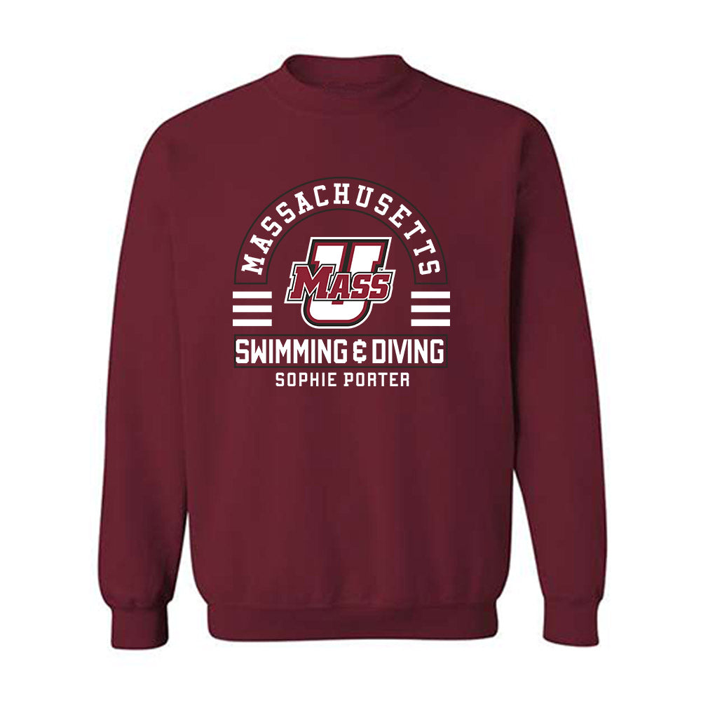 UMass - NCAA Women's Swimming & Diving : Sophie Porter - Classic Fashion Shersey Crewneck Sweatshirt-0