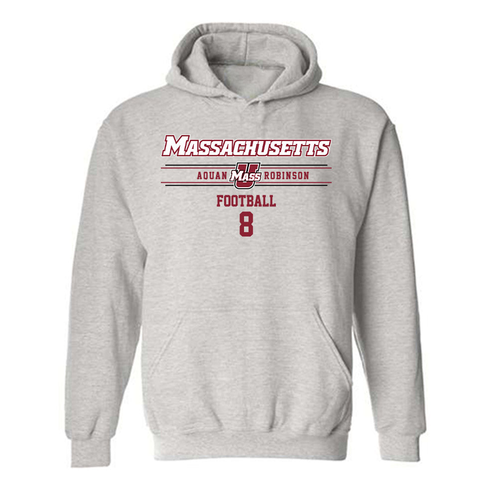 UMass - NCAA Football : Aquan Robinson - Classic Fashion Shersey Hooded Sweatshirt-0