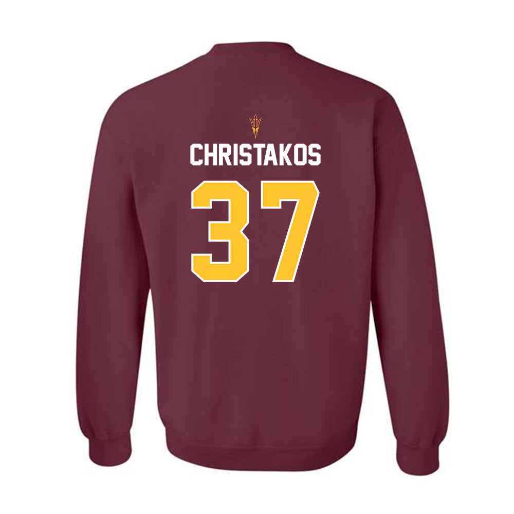 Arizona State - NCAA Football : Tommy Christakos - Replica Shersey Crewneck Sweatshirt-1