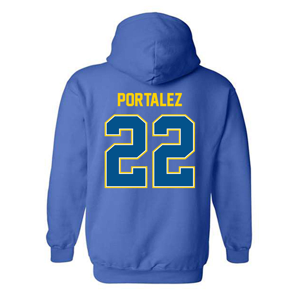 Delaware - NCAA Women's Basketball : Arantxa Portalez - Classic Fashion Shersey Hooded Sweatshirt-1