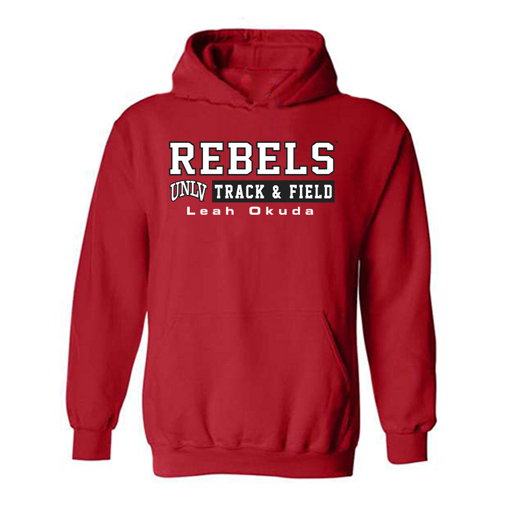 UNLV - NCAA Women's Track & Field : Leah Okuda - Classic Fashion Shersey Hooded Sweatshirt-0