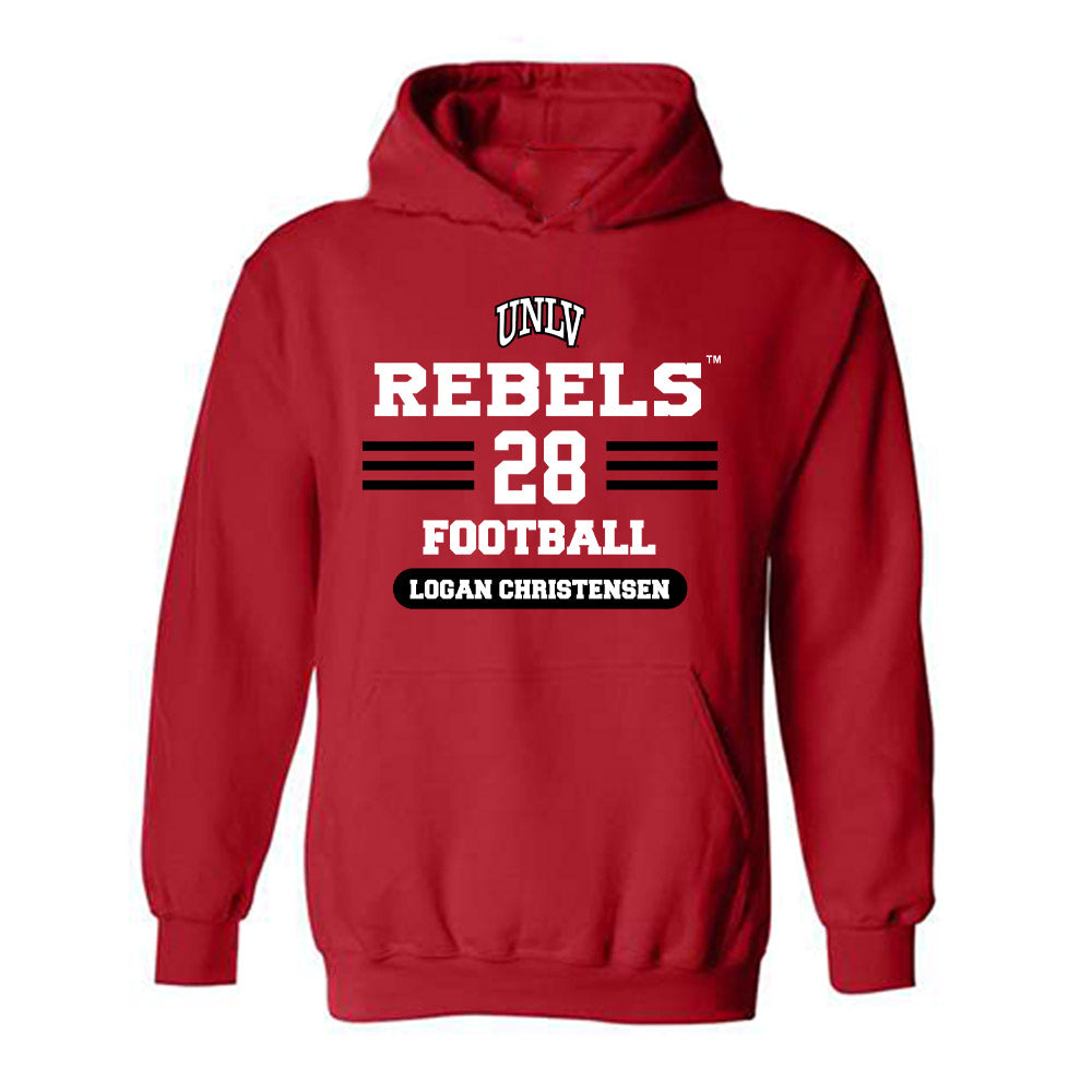 UNLV - NCAA Football : Logan Christensen - Classic Shersey Hooded Sweatshirt-0