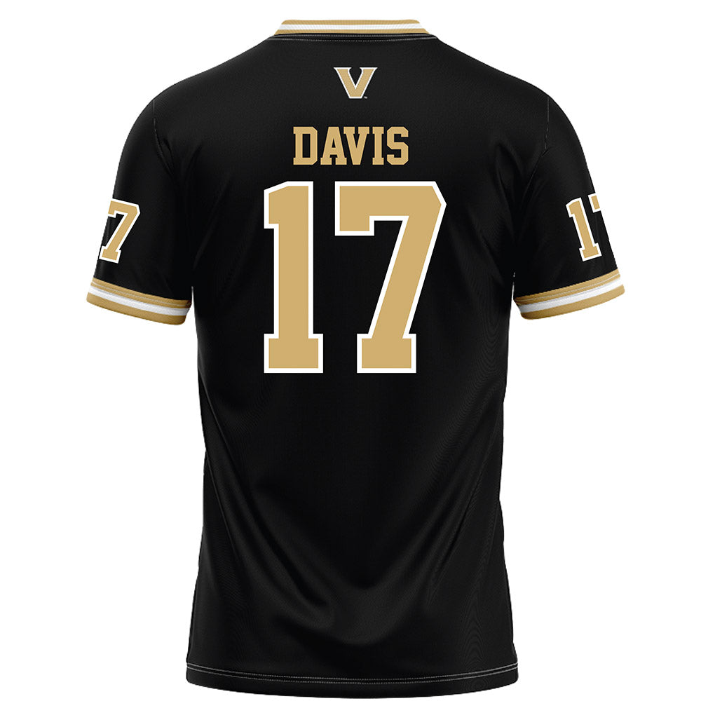 Vanderbilt - NCAA Football : Mark Davis - Black Football Jersey-1