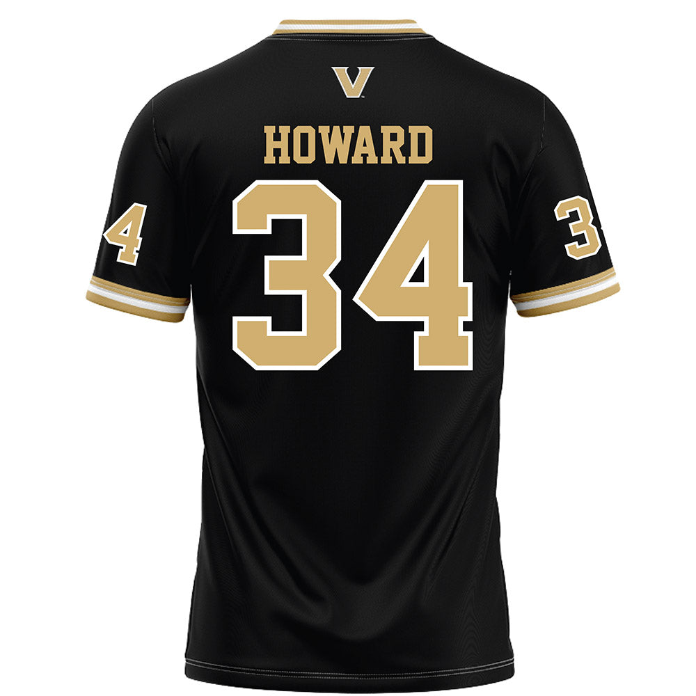 Vanderbilt - NCAA Football : Austin Howard - Black Football Jersey-1