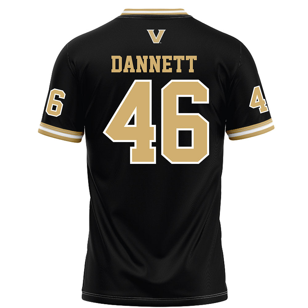 Vanderbilt - NCAA Football : Mustafa Dannett - Black Football Jersey