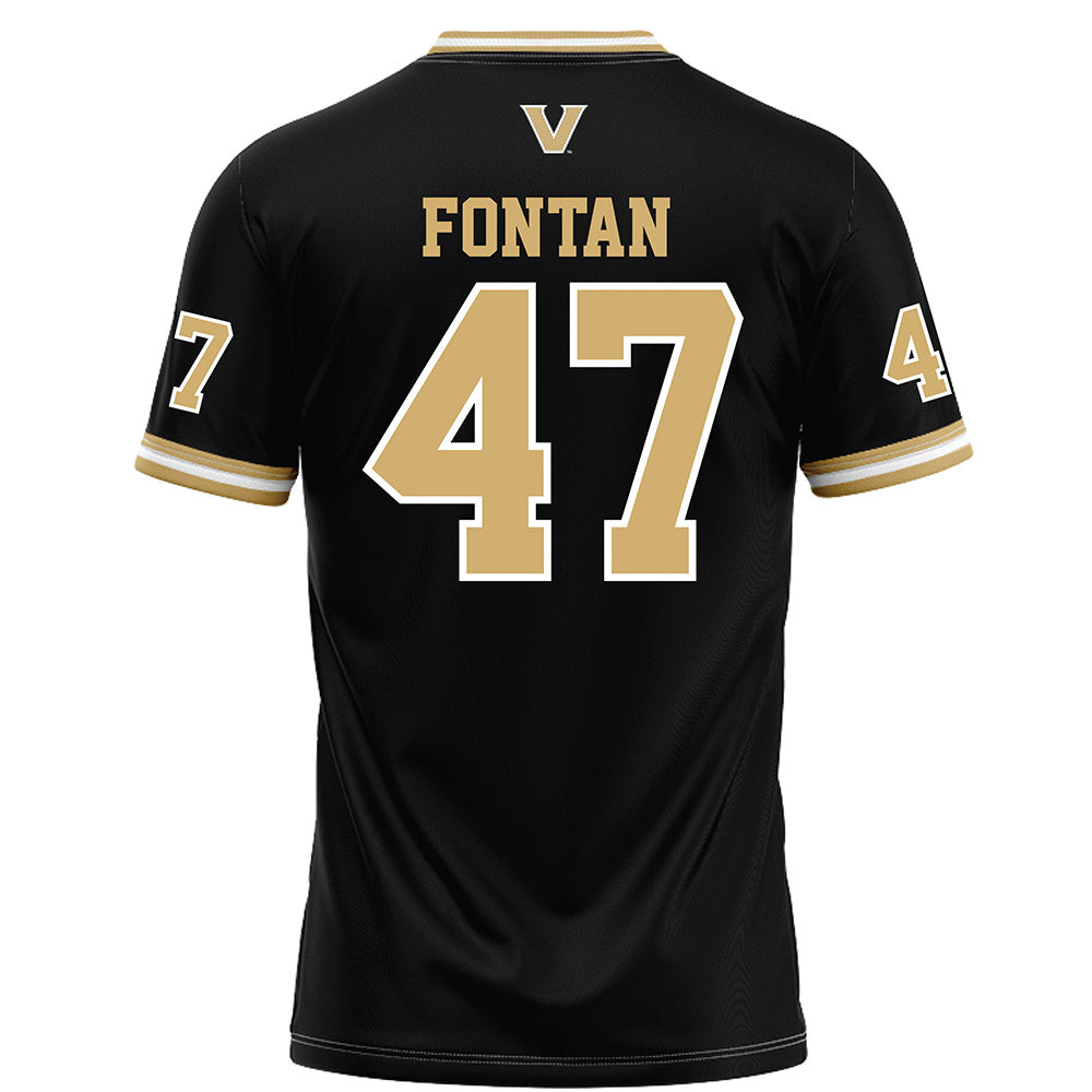 Vanderbilt - NCAA Football : Isaiah Fontan - Black Football Jersey