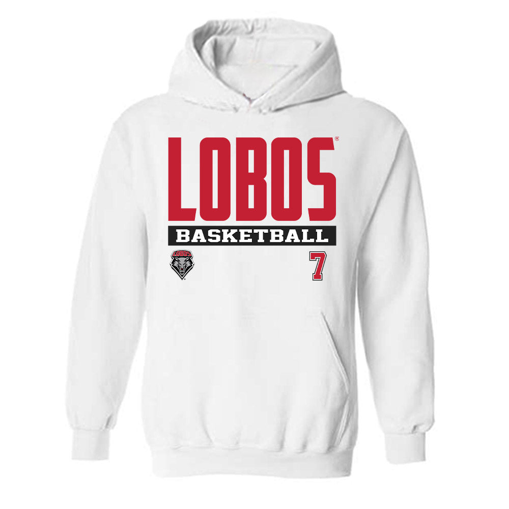 New Mexico - NCAA Men's Basketball : Sir Marius Jones - Classic Fashion Shersey Hooded Sweatshirt-0