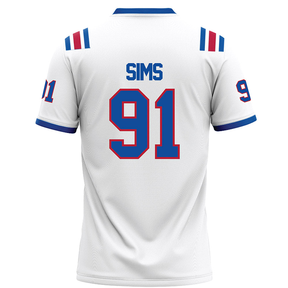 LA Tech - NCAA Football : Caleb Sims - White Football Jersey-1