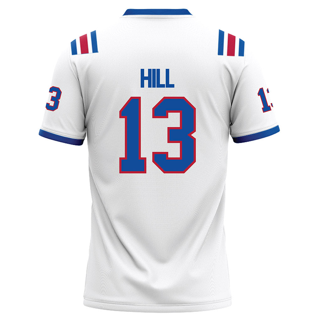 LA Tech - NCAA Football : Cameron Hill - White Football Jersey-1