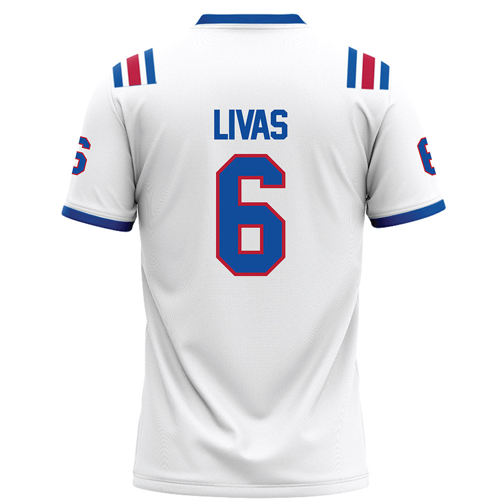 LA Tech - NCAA Football Legends : Phillip Livas - White Football Jersey-1