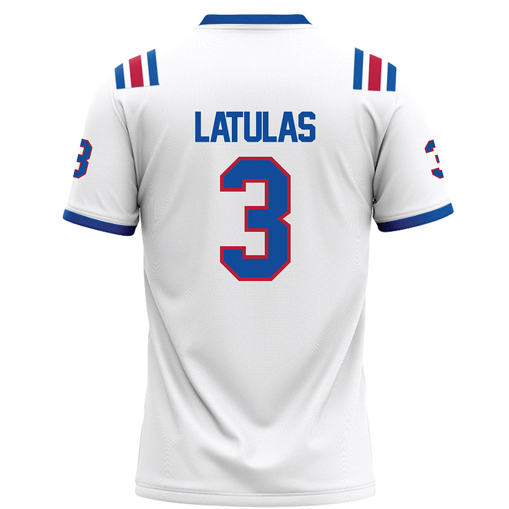 LA Tech - NCAA Football : Dedrick Latulas - White Football Jersey-1