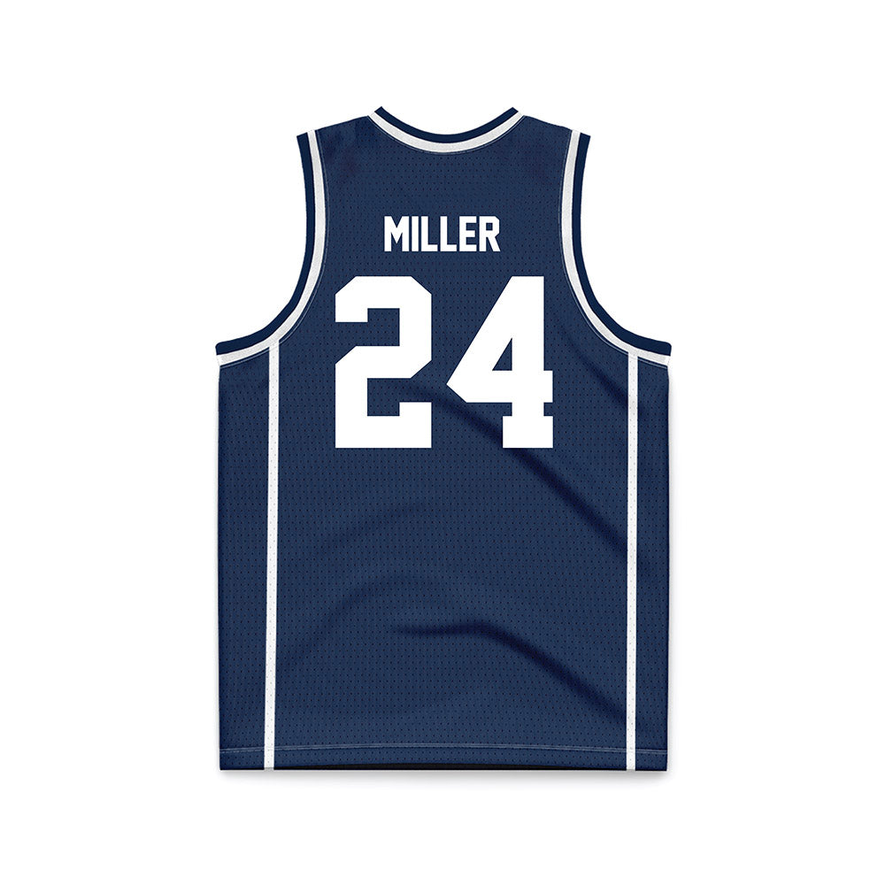 BU - NCAA Women's Basketball : Mallory Miller - Navy Basketball Jersey-1