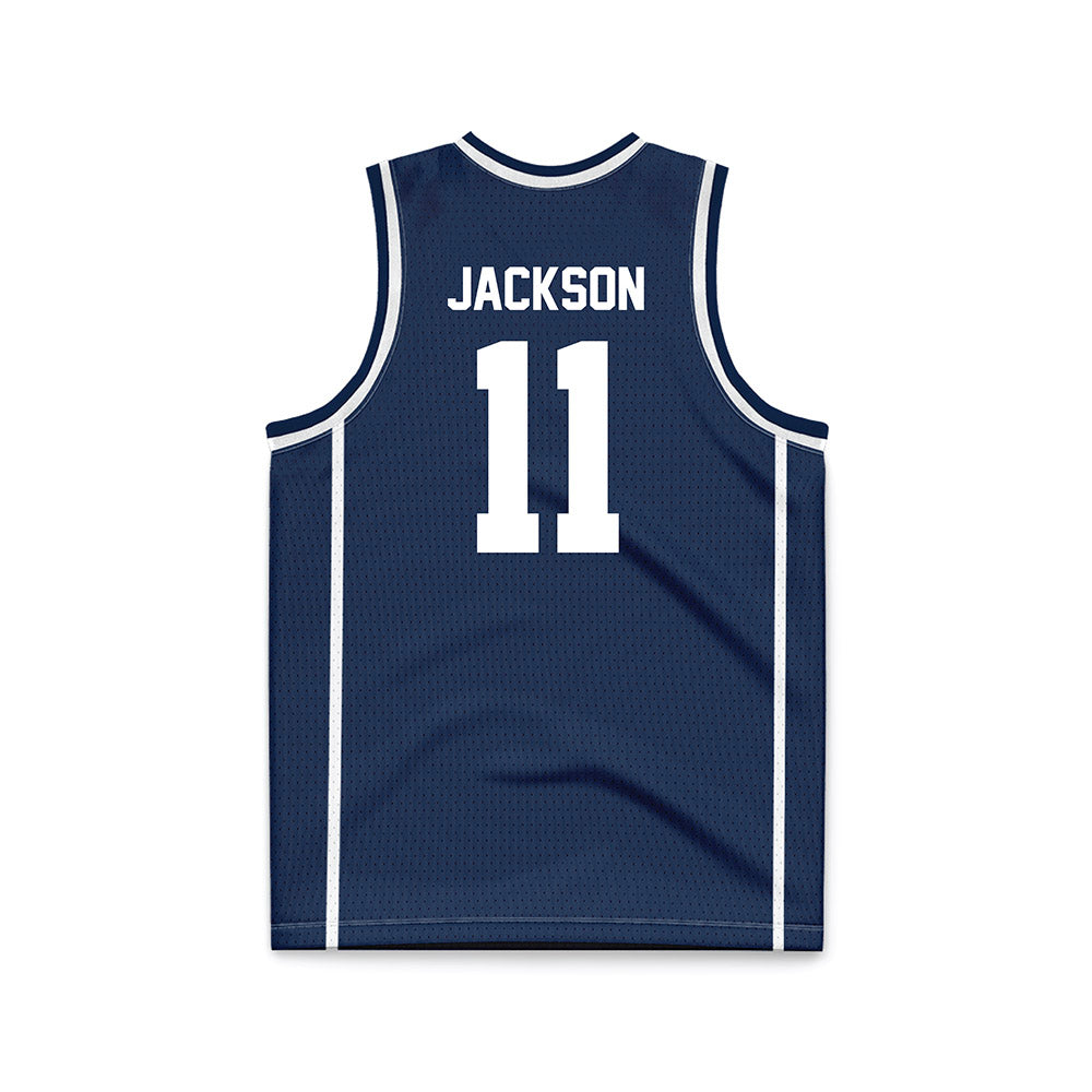BU - NCAA Women's Basketball : Nevaeh Jackson - Navy Basketball Jersey-1