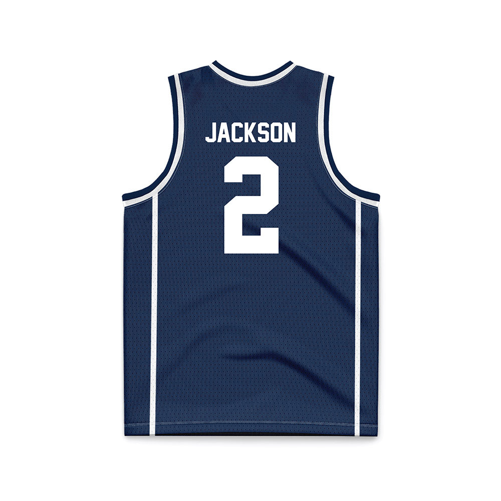 Butler - NCAA Men's Basketball : Jalen Jackson - Navy Basketball Jersey-1