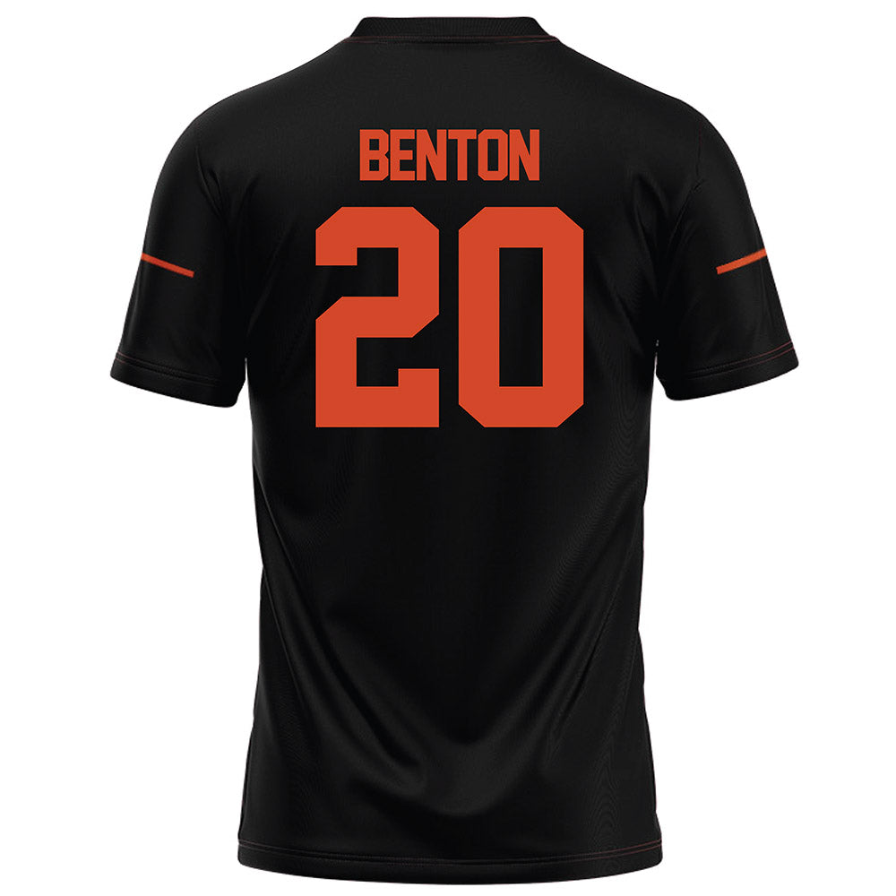 Campbell - NCAA Football : AJ Benton - Black Football Jersey-1