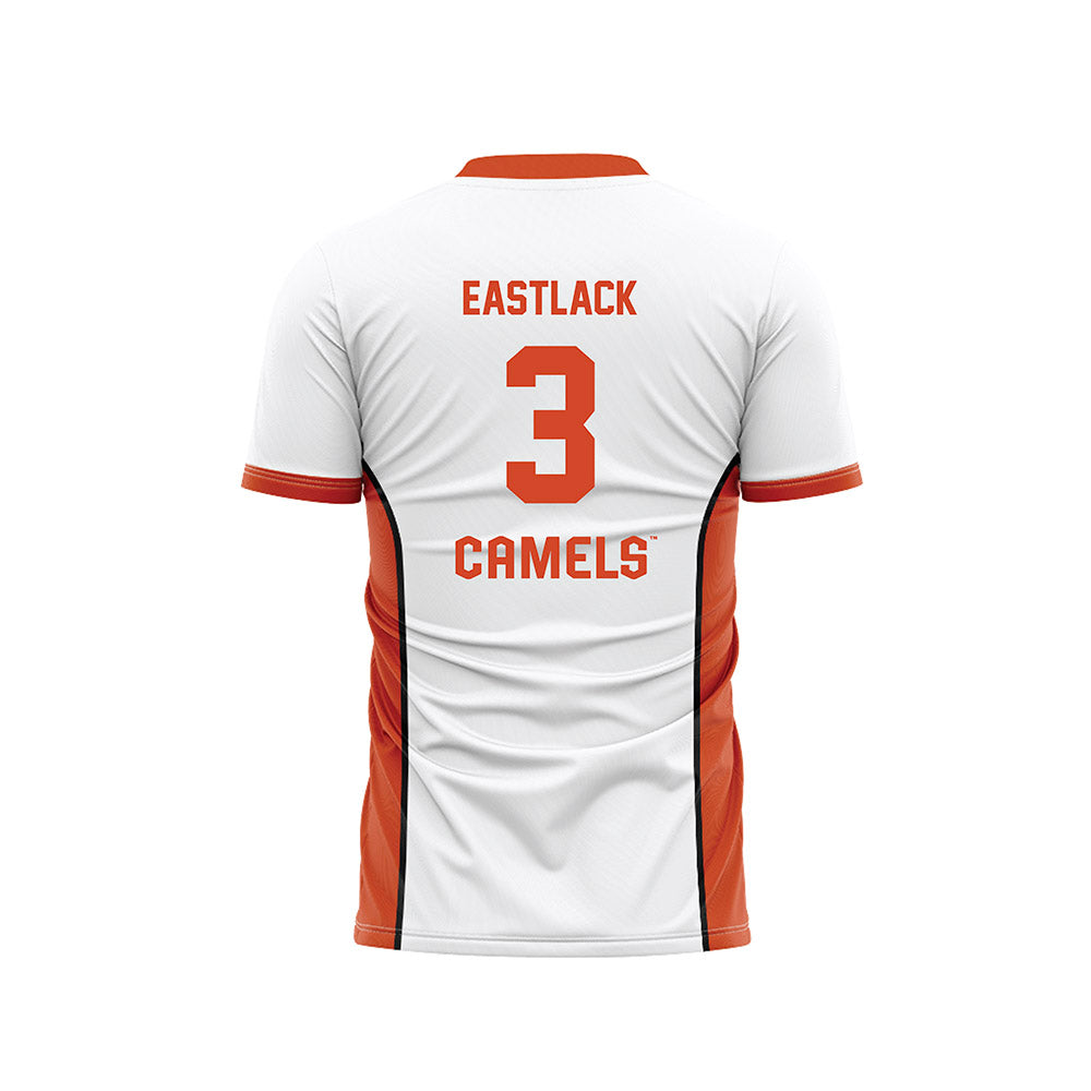 Campbell - NCAA Men's Soccer : Brogan Eastlack - White Soccer Jersey-1