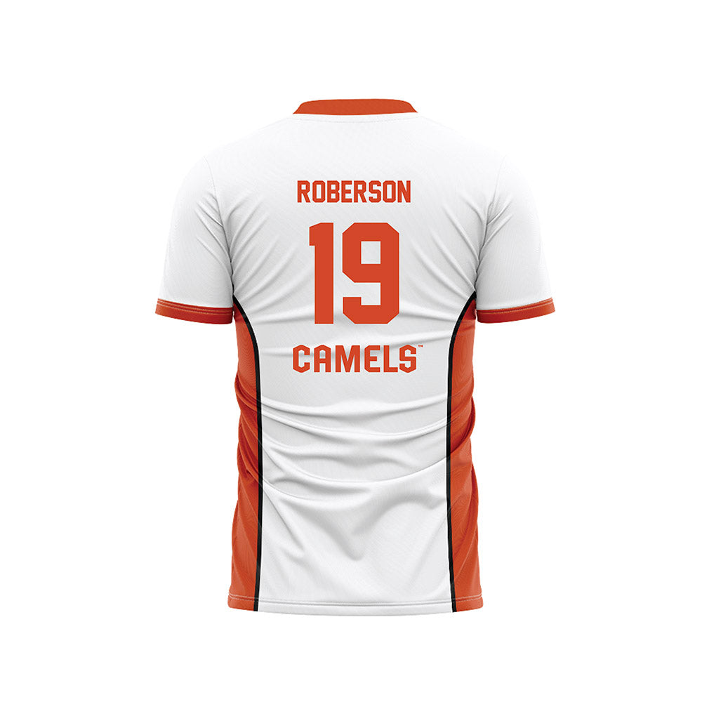 Campbell - NCAA Men's Soccer : Sam Roberson - White Soccer Jersey