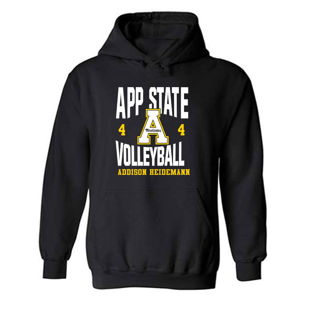 App State - NCAA Women's Volleyball : Addison Heidemann - Fashion Shersey Hooded Sweatshirt-0