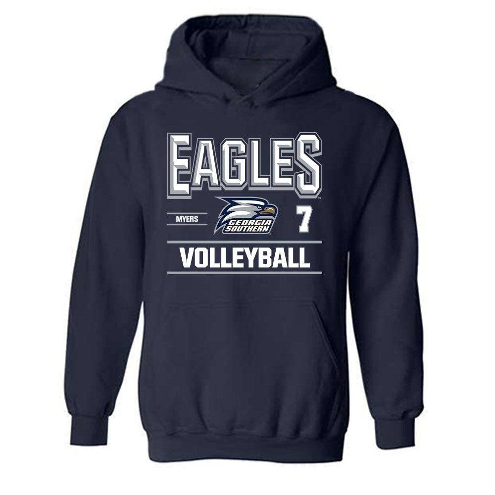 Georgia Southern - NCAA Women's Volleyball : Alex Myers - Classic Fashion Shersey Hooded Sweatshirt-0