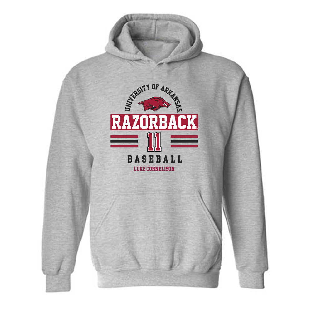 Arkansas - NCAA Baseball : Luke Cornelison - Classic Fashion Shersey Hooded Sweatshirt-0