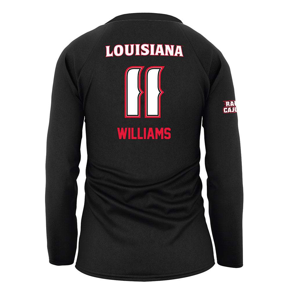 Louisiana - NCAA Women's Volleyball : Emily Williams - Black Volleyball Jersey-1