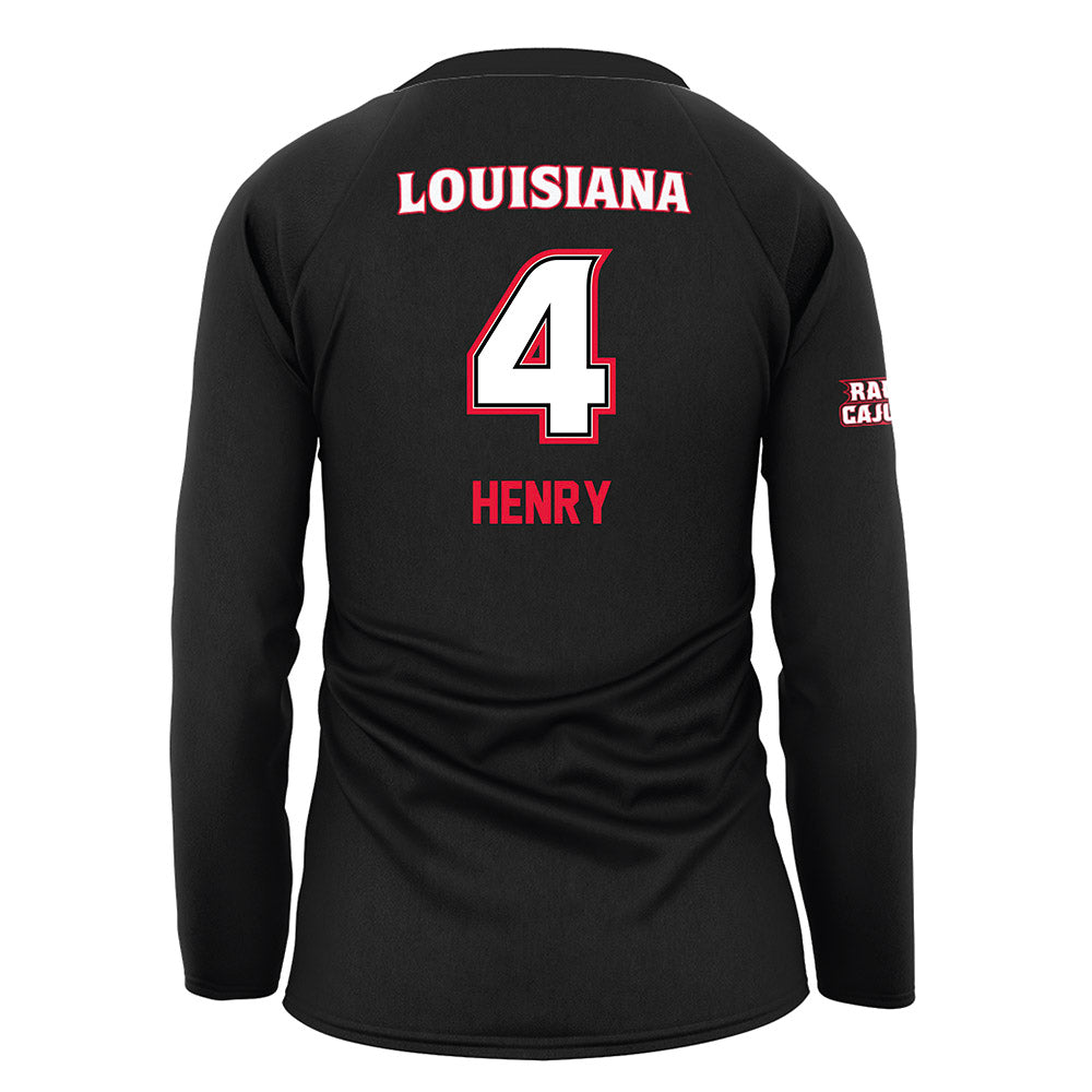 Louisiana - NCAA Women's Volleyball : Lindsey Henry - Black Volleyball Jersey-1