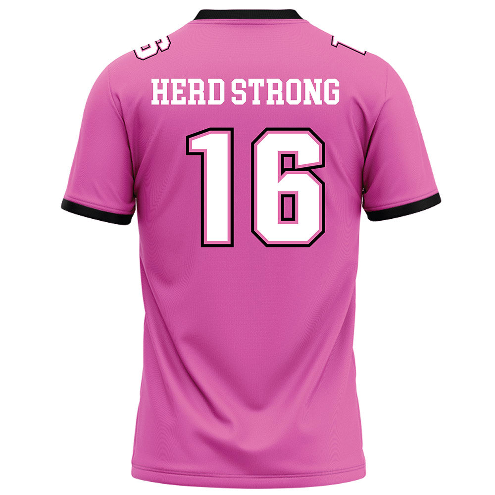 Marshall - NCAA Football : Jalyn Abercrombie - Pink Football Jersey-1