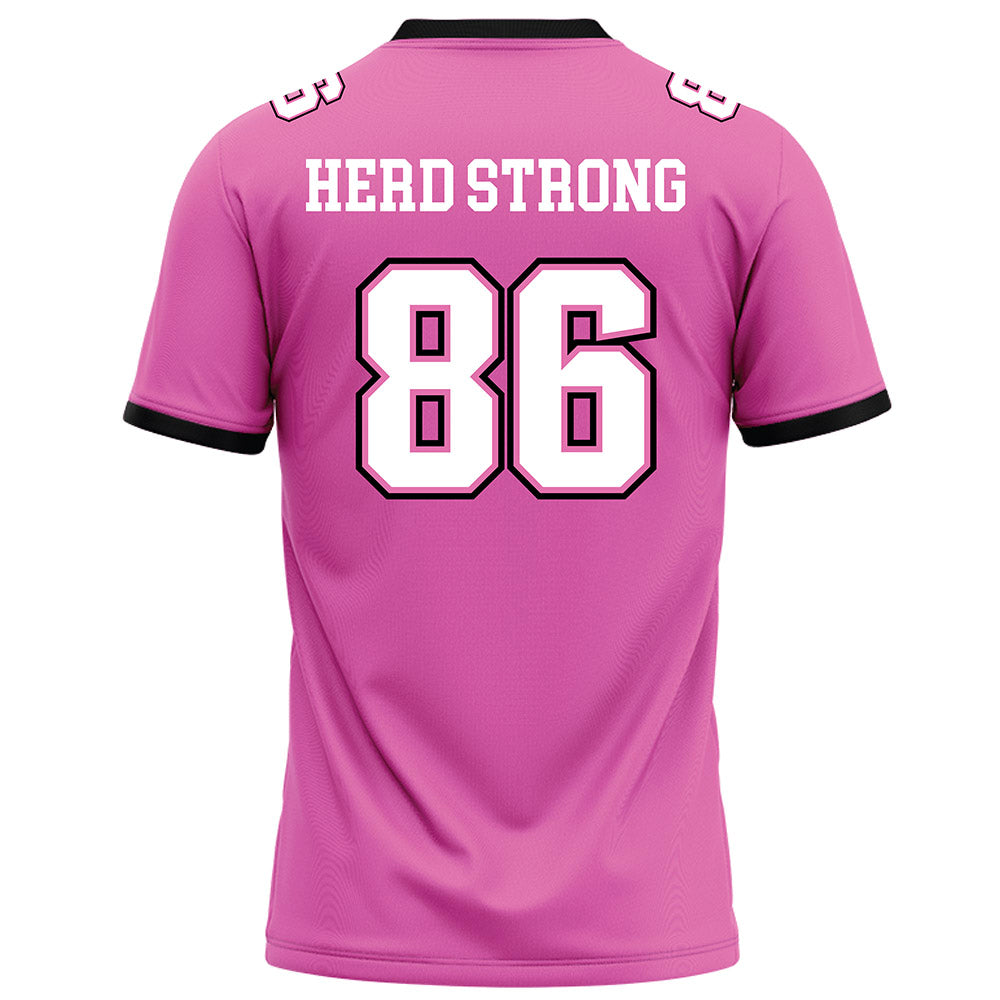 Marshall - NCAA Football : Brandon Hettwer - Pink Football Jersey-1