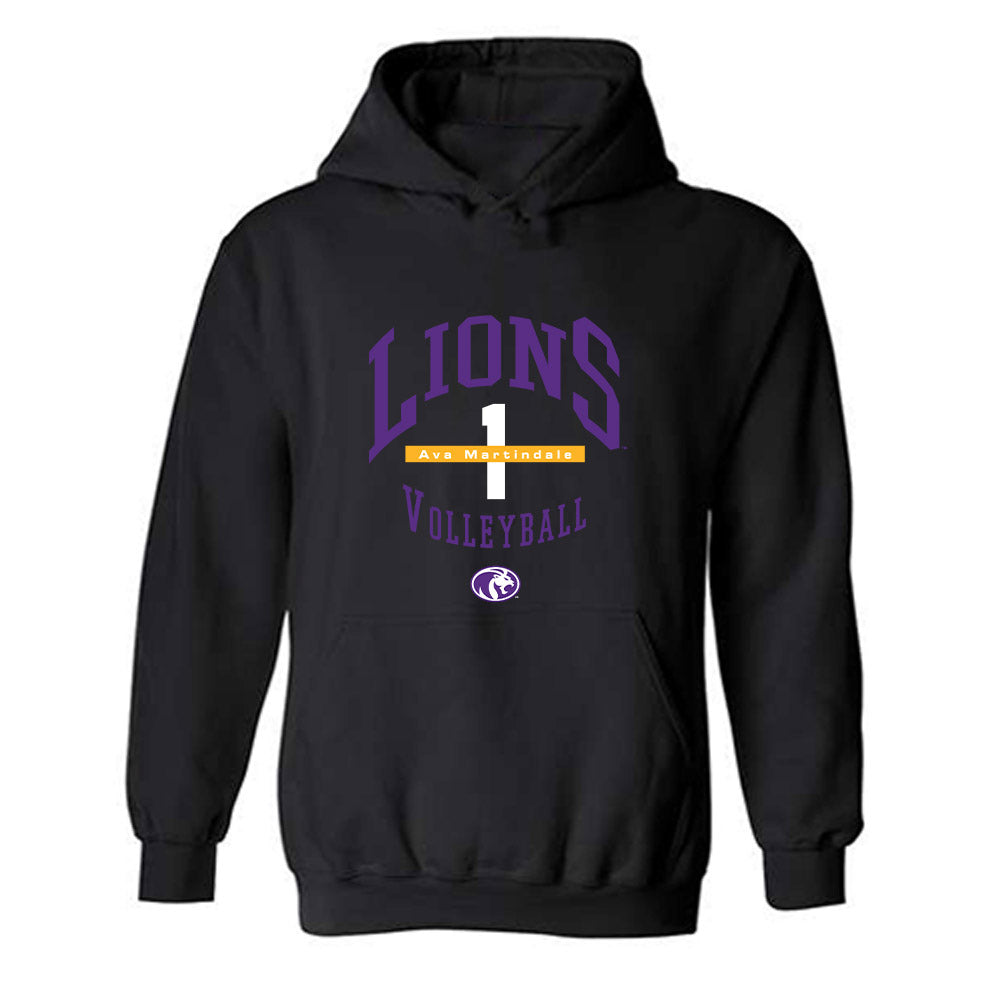 North Alabama - NCAA Women's Volleyball : Ava Martindale - Classic Fashion Shersey Hooded Sweatshirt-0