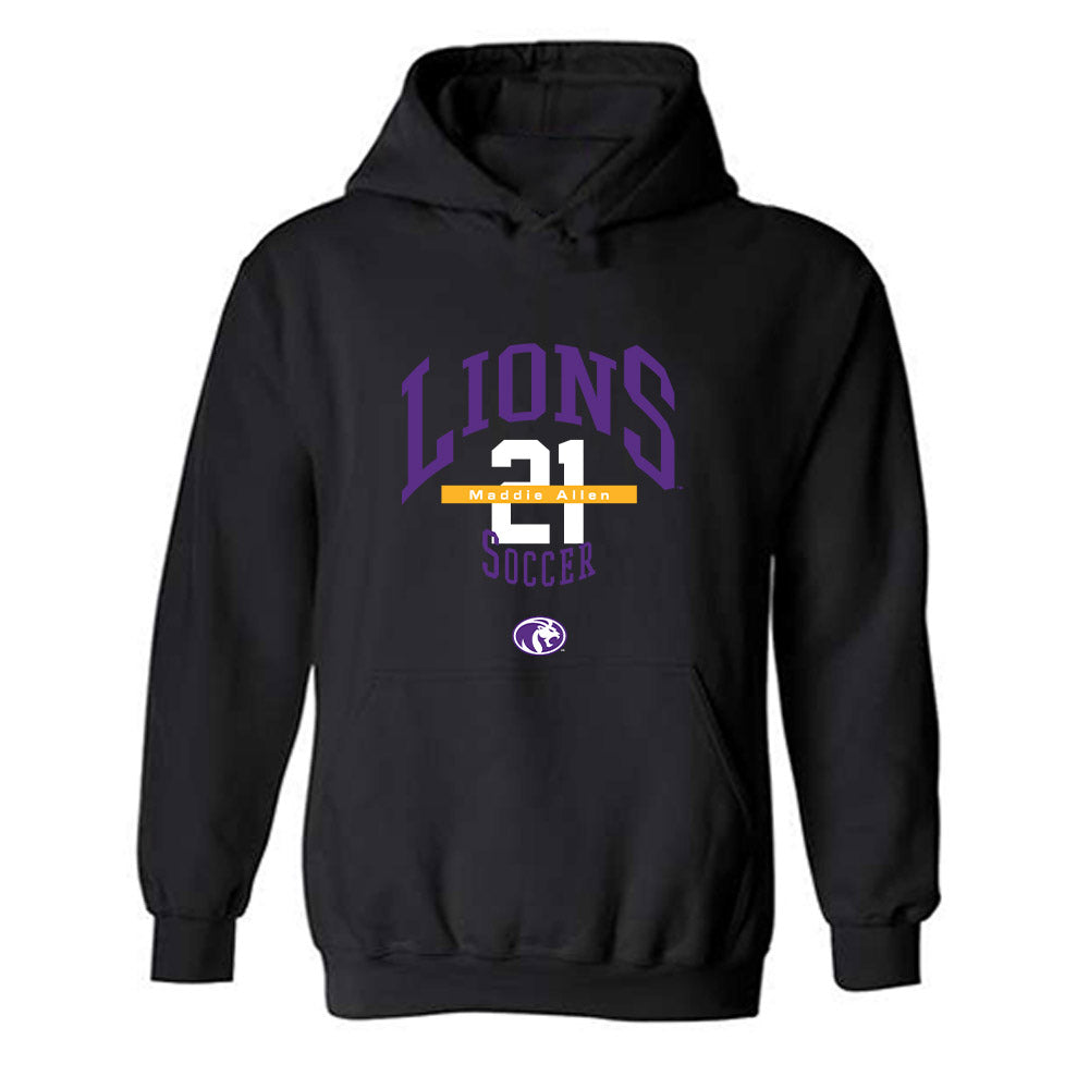 North Alabama - NCAA Women's Soccer : Maddie Allen - Classic Fashion Shersey Hooded Sweatshirt-0