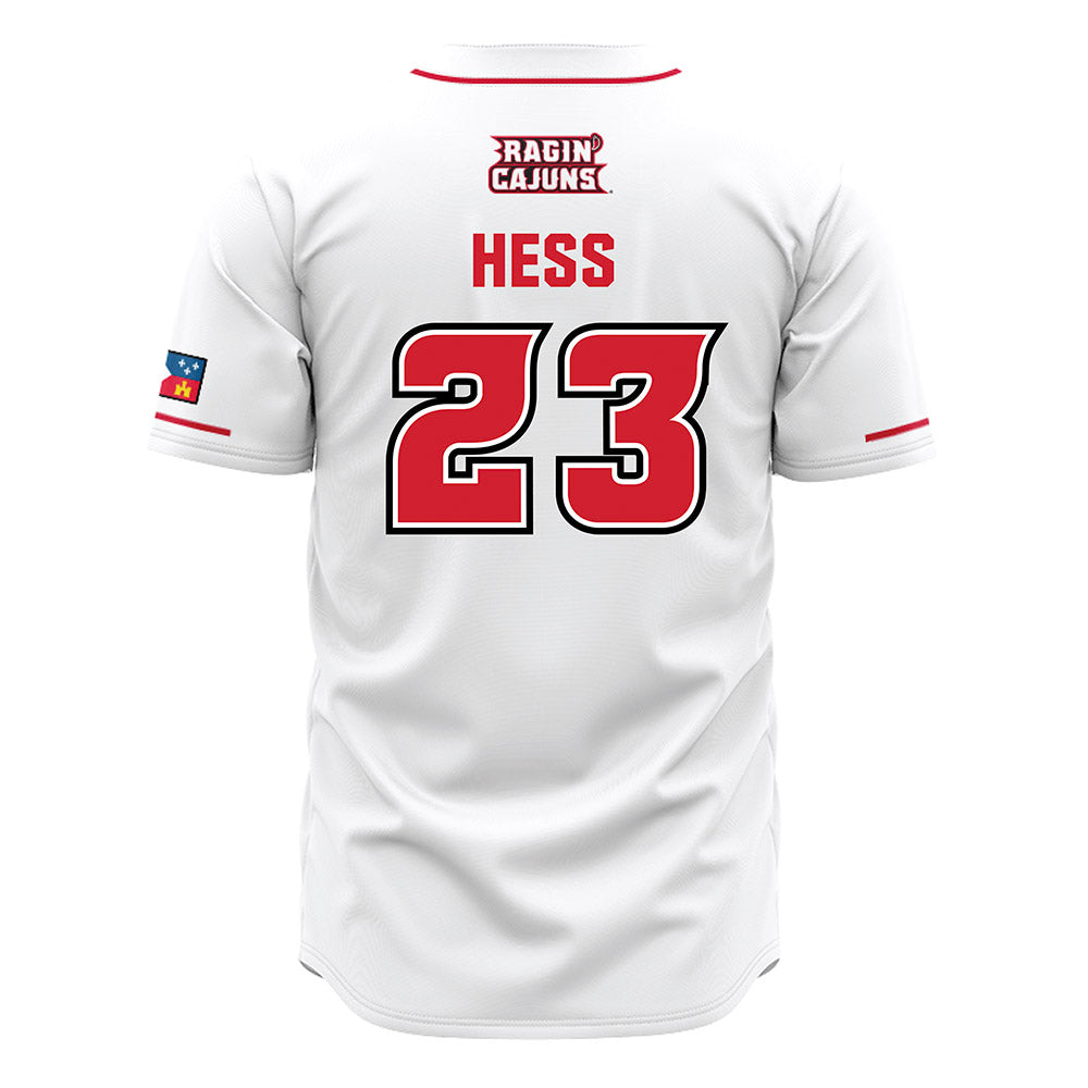 Louisiana - NCAA Baseball : Tate Hess - White Jersey-1