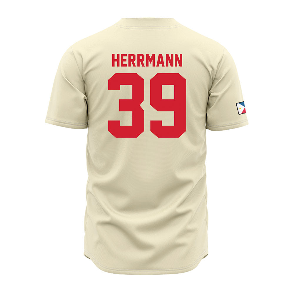 Louisiana - NCAA Baseball : Andrew Herrmann - Vintage Baseball Jersey Cream