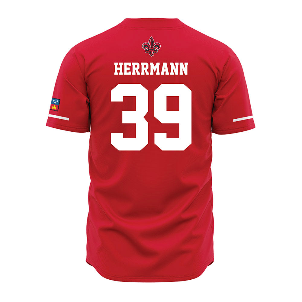 Louisiana - NCAA Baseball : Andrew Herrmann - Vintage Baseball Jersey Red