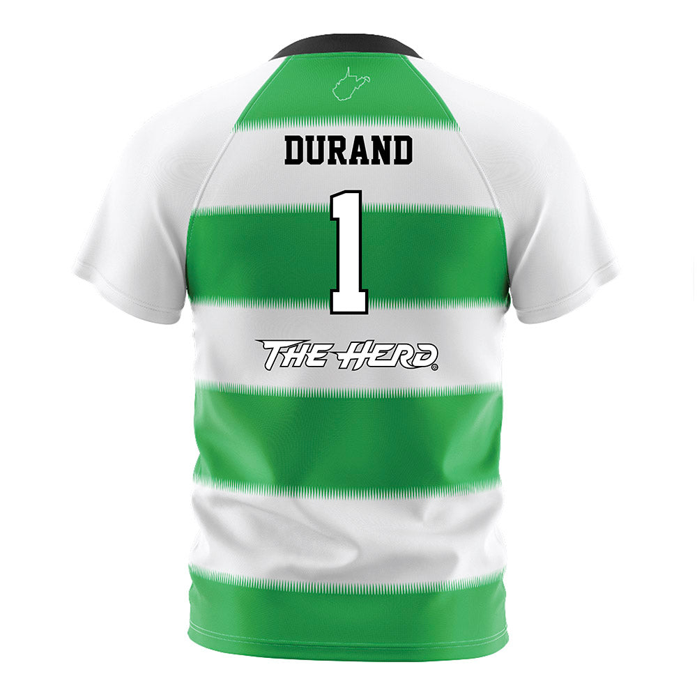 Marshall - NCAA Women's Soccer : Emma Durand - Green Stripes Soccer Jersey-1